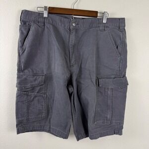 Carhartt Mens Relaxed Fit Cargo Shorts Gray Cotton Canvas Size 40‎ Workwear